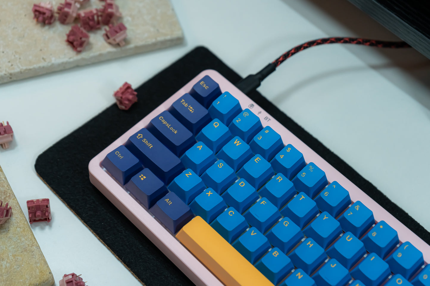 PBT DOUBLESHOT OEM PROFILE MACAW KEYCAPS SET