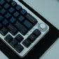 KF068 WITH PBT BLUE / RED SAMURAI KEYCAPS / WIRELESS ASSEMBLED 65% HOT-SWAP MECHANICAL KEYBOARD