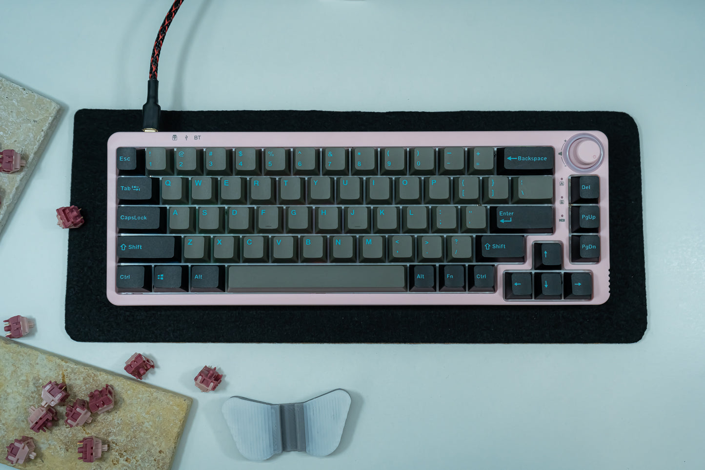 PBT DOUBLESHOT OEM PROFILE GRAPHITE KEYCAPS SET