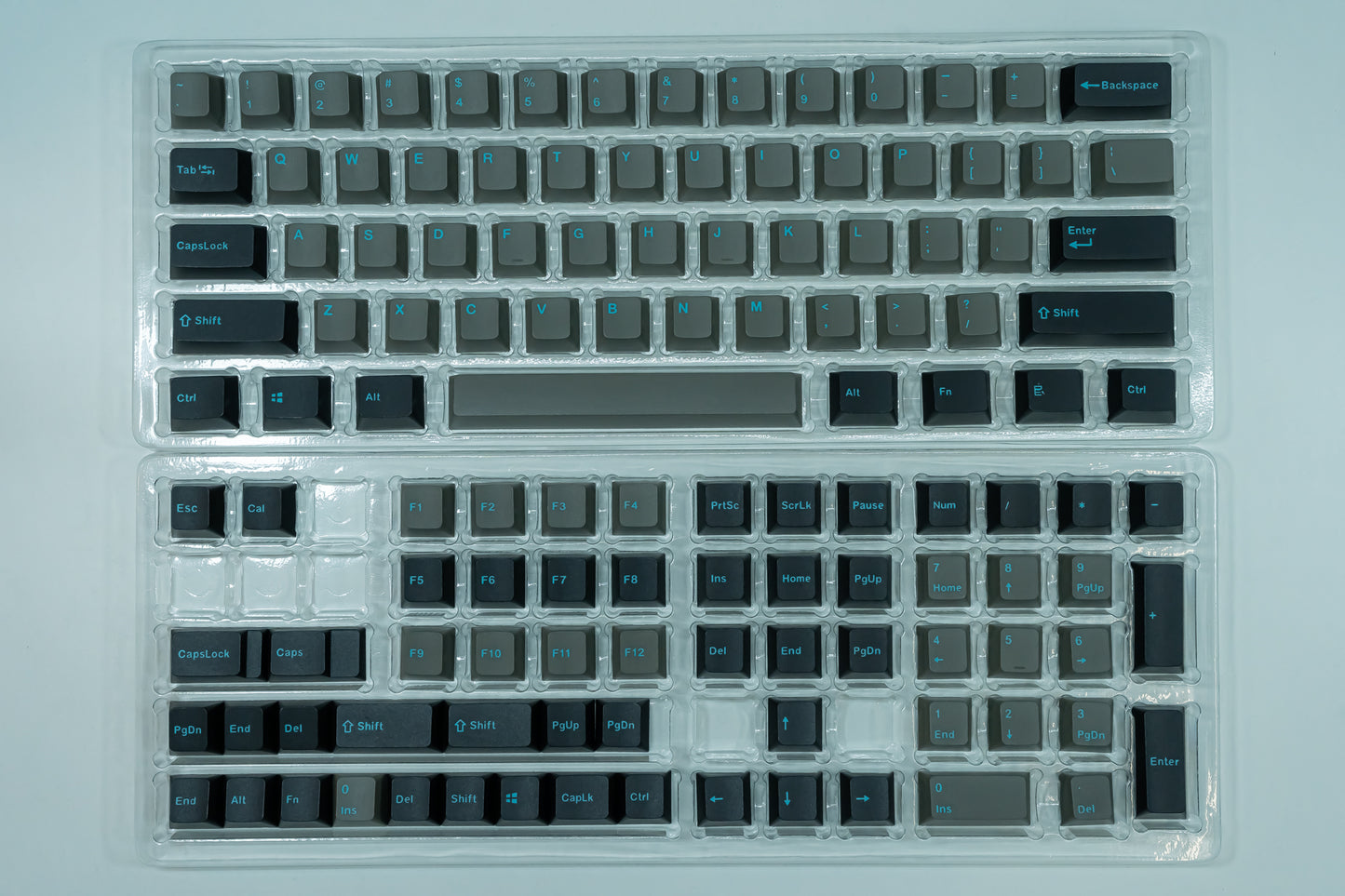 PBT DOUBLESHOT OEM PROFILE GRAPHITE KEYCAPS SET