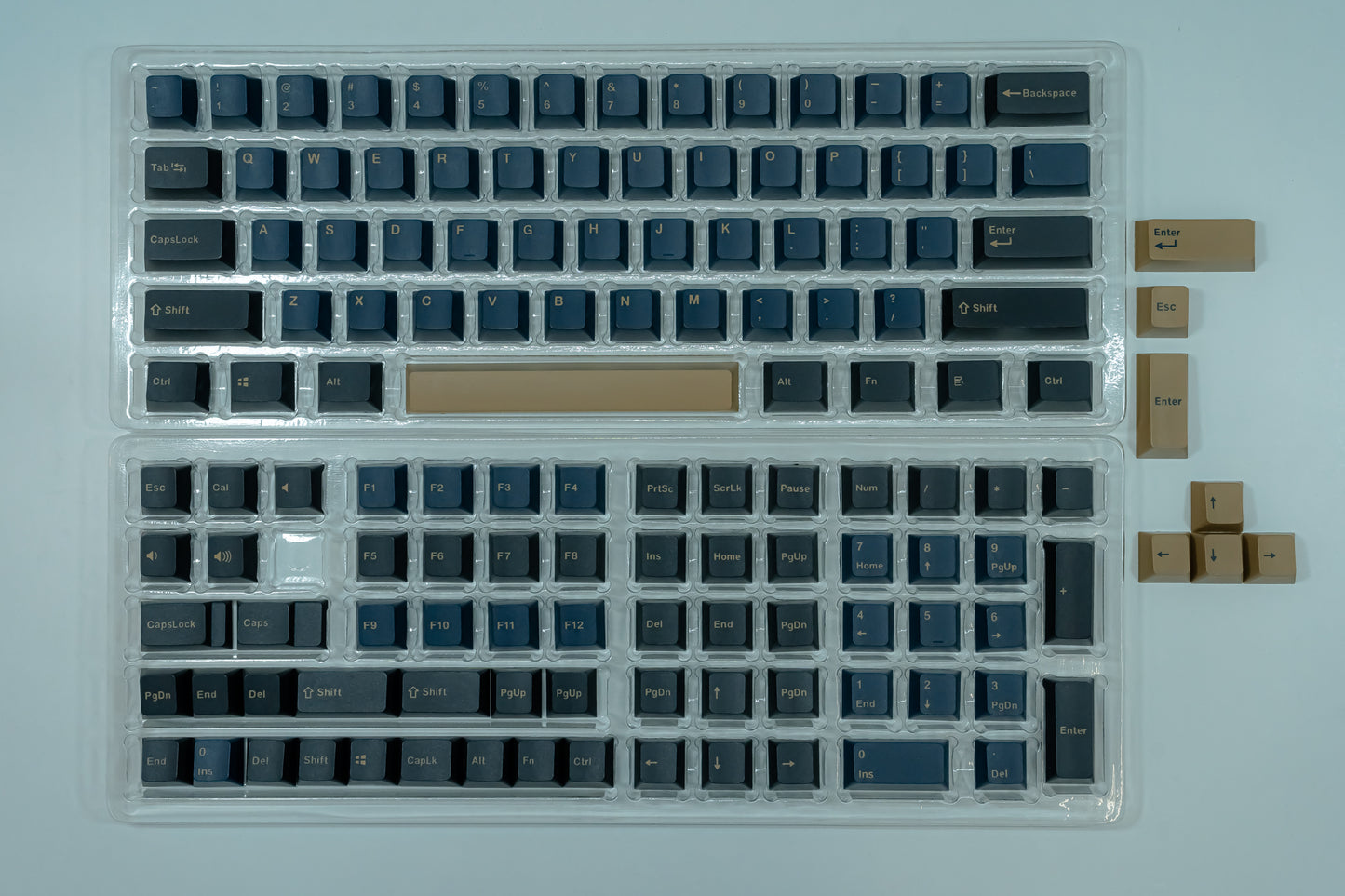 PBT DOUBLESHOT OEM PROFILE BLUE SAMURAI / RED SAMURAI KEYCAPS SET