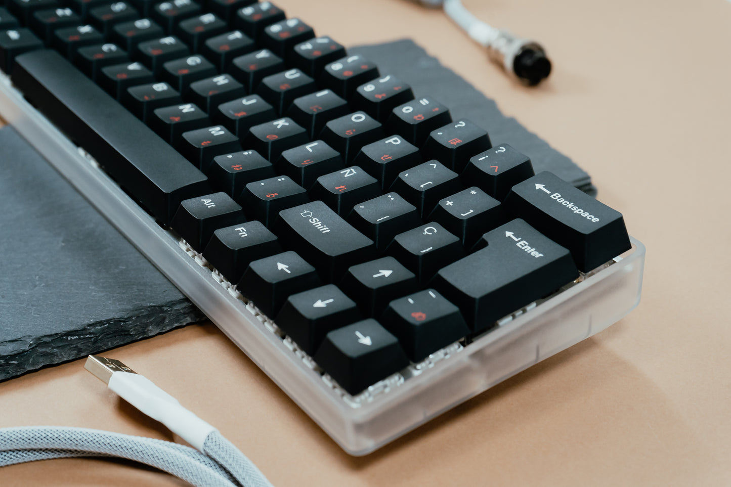 DE64 WITH JAPANESE WOB ISO ES / ASSEMBLED 60% MECHANICAL KEYBOARD