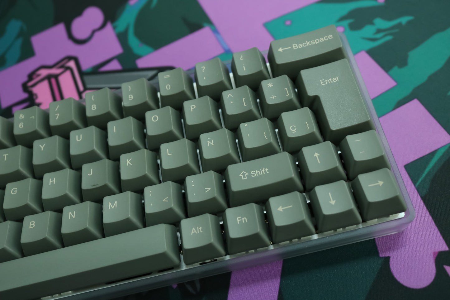 DE64G WITH FULL GREY ISO ES / ASSEMBLED 60% MECHANICAL KEYBOARD