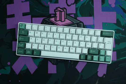 DE64L WITH GREEN LOTO ISO ES / ASSEMBLED 60% MECHANICAL KEYBOARD