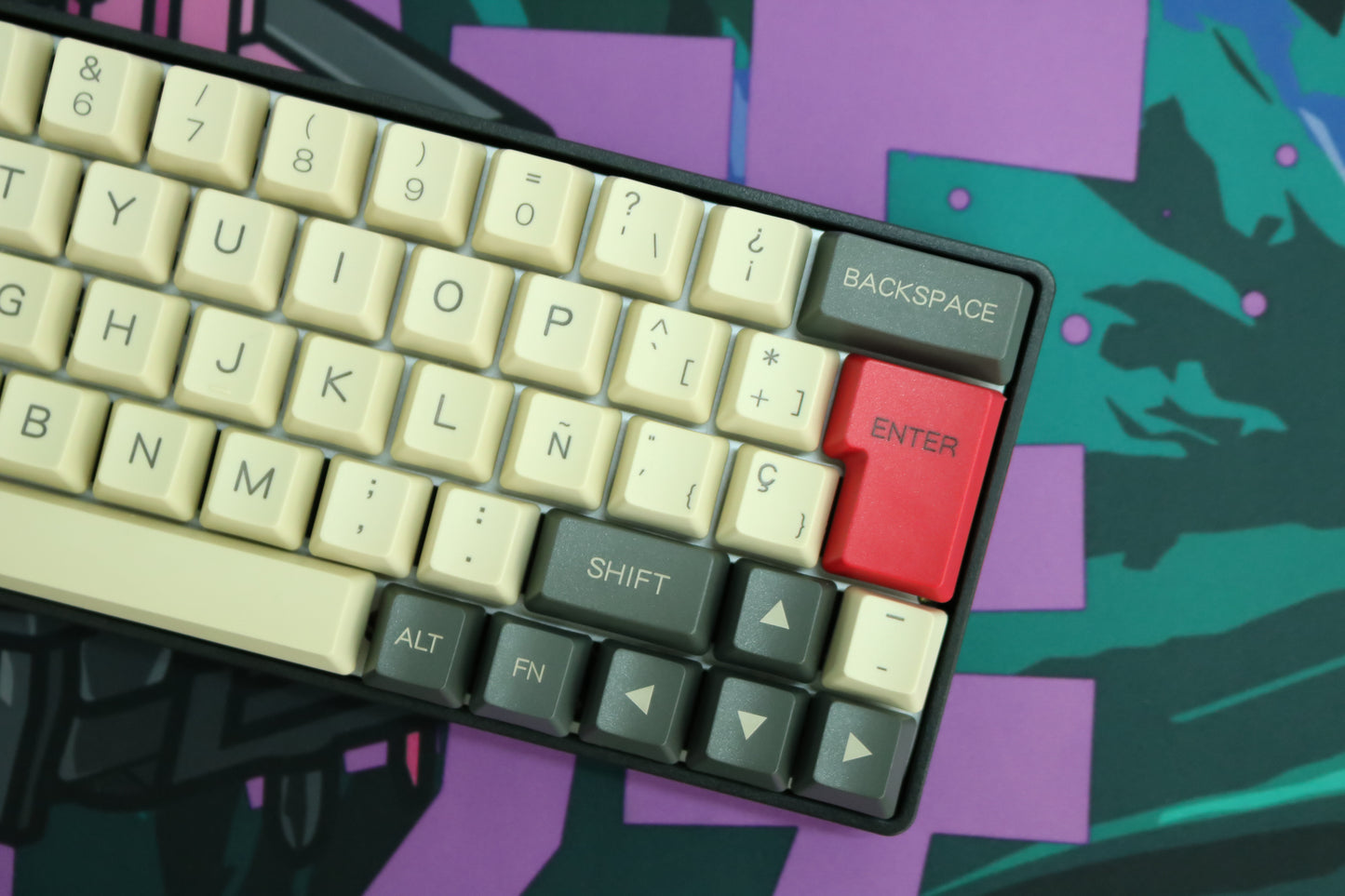 KEYCAPS RETRO BLACK & RED ISO ES / ANSI